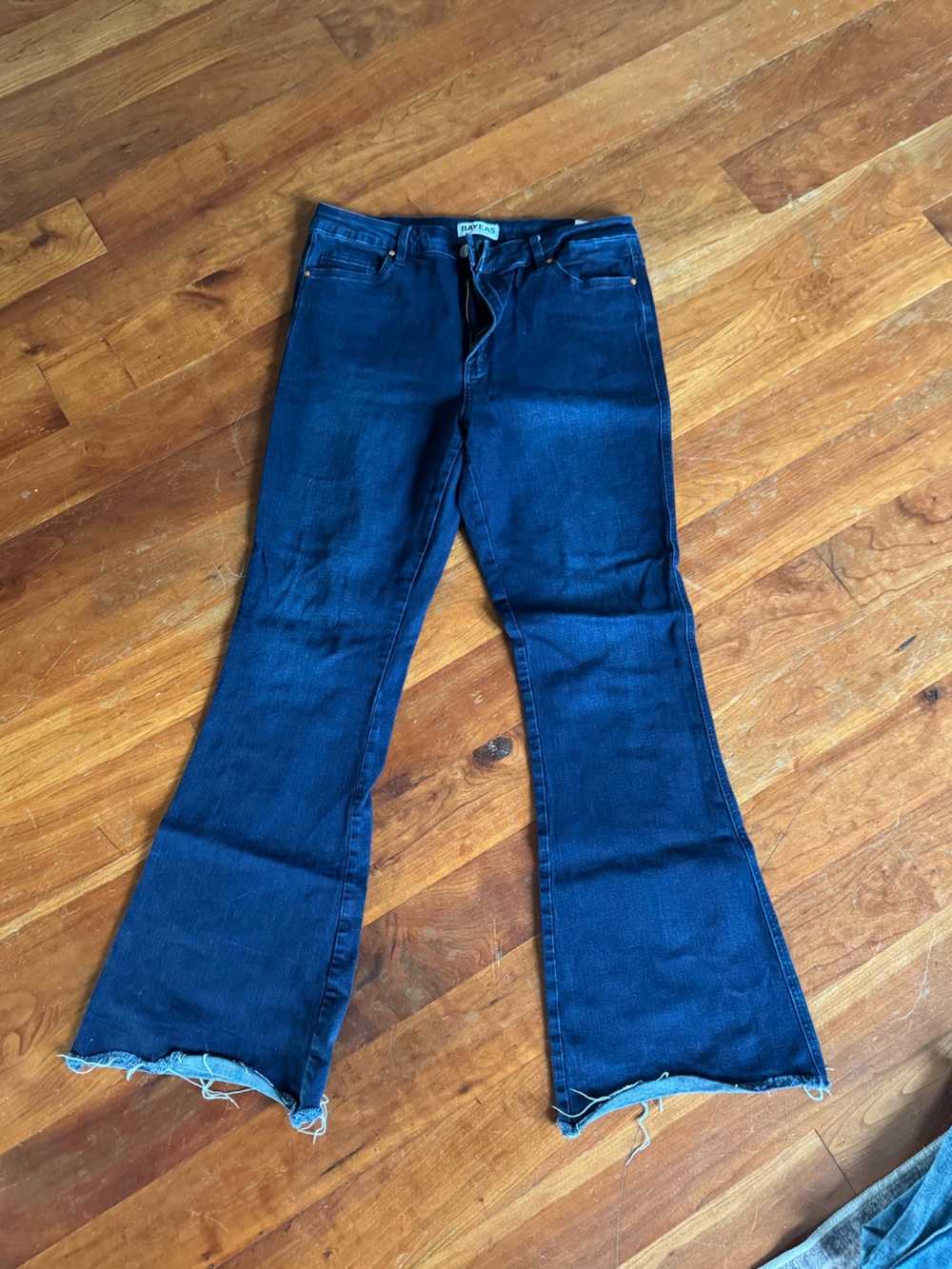 High-Rise Dark Blue Skinny Flare Jeans - Women
